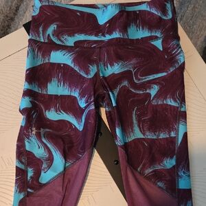 Under Armour Teal and Burgundy Patterned Leggings